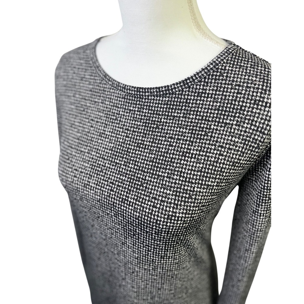 MICHAEL Michael Kors Officecore Houndstooth Pleated Dress Long Sleeve Black M - Picture 2 of 10